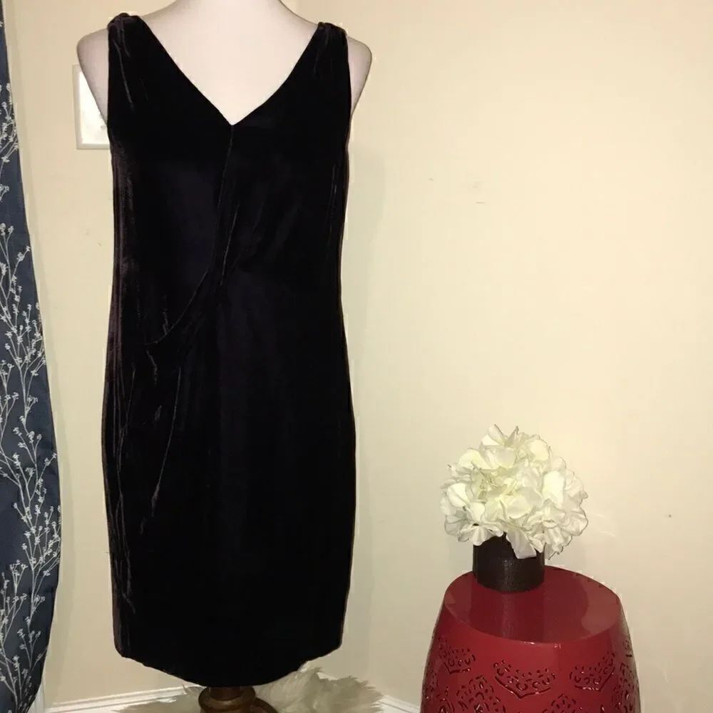 Vince Plum Velvet Drape-Front Sleeveless Dress size Small